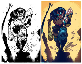 Woman sword demon back image - diego gisbert llorens free wallpaper