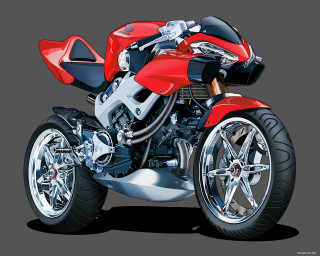 Red motorcycle gray black white - a red motorcycle free wallpaper