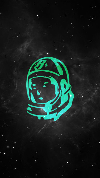 Spaceman green glow helmet stars - free space wallpaper for mobile