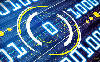 Blue yellow background circle letters - les automatiste free wallpaper