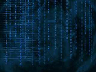 Blue background numbers clock dark - the side of the screen free wallpaper