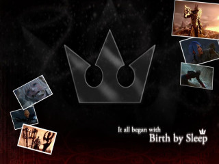 Crown birth sleep black white - final fantasy free wallpaper
