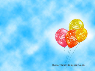 Balloons happy birthday sky background - anthony devas free wallpaper