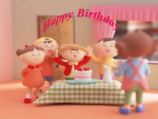 Birthday party cake group people - free happy birthday wallpaper for desktop