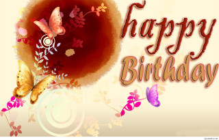 Happy birthday card butterflies flowers 2 - a happy birthday card free wallpaper for desktop