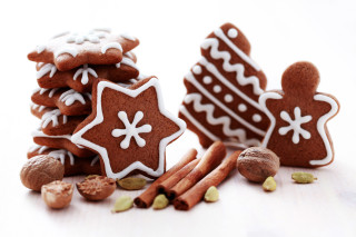 Cookies nuts gingerbread cutout white - nuts free wallpaper