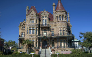 Large building tower clock bushes - elizabeth charleston free wallpaper