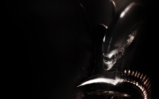 Alien head closeup dark light - alien free wallpaper for desktop