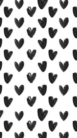 Black white hearts pattern background 2 - annabel kidston free wallpaper for mobile
