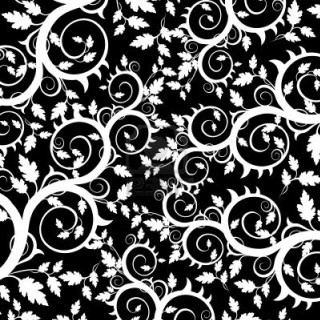 Black white floral background swirls - swirl free wallpaper