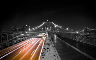 Long exposure bridge night city - the bridge free wallpaper