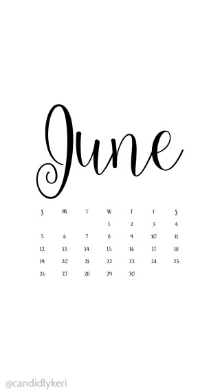 Calendar june black ink white - free holidays wallpaper