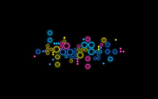 Black background colorful circles dots - an abstract drawing free wallpaper