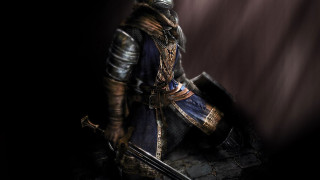 Medieval man sword shield black - dan luvisi free wallpaper