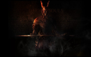 Man dark room sword demon - a brick wall behind free wallpaper