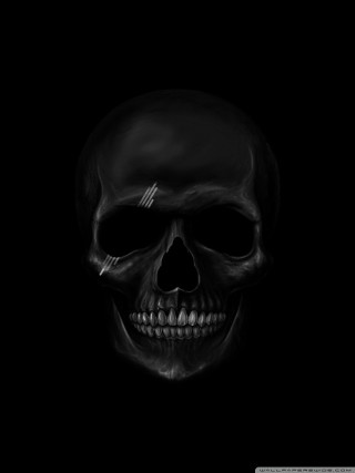 Skull black white cigarette dark 2 - a digital painting free wallpaper for mobile