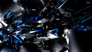 Large shiny blue object black - c4d free wallpaper for desktop
