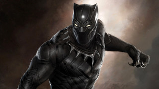 Black panther dark room glowing - his face and chest free wallpaper