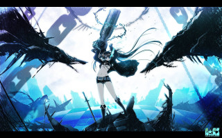 Woman short skirt sword monster 2 - a short skirt holding free wallpaper