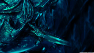 Blue abstract knife blades glass - crystal cubism free wallpaper