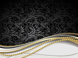 Black gold background floral design - a floral design free wallpaper for desktop