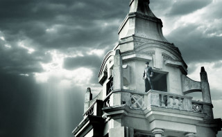 Building clock tower statue cloudy - sunbeam free wallpaper