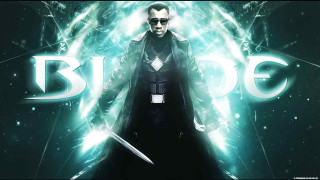 Man black suit sunglasses sword - edward simmons free wallpaper