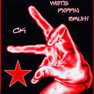 Red poster peace sign star - visual free wallpaper for tablet