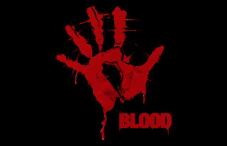 Bloody hand print black background - bedwyr williams free wallpaper