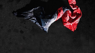 Red black tie astronaut aurora - a black floor free wallpaper