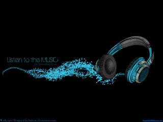 Headphones blue dust black listen - a pair of headphones free wallpaper for desktop