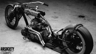 Motorcycle garage dieselpunk blackwhite eddie - big free wallpaper
