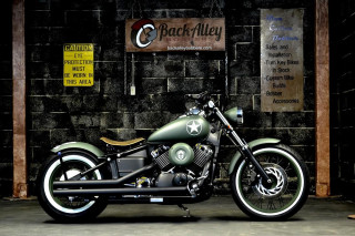 Motorcycle brick wall back alley - a brick wall free wallpaper