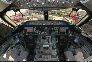 Cockpit inside view airplane control 4 - wide angle len free wallpaper