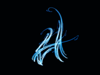Blue light painting letter k - a blue swirl free wallpaper for desktop