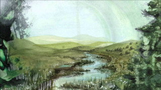 River green landscape trees grass - a painting of a river free wallpaper