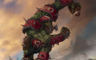 Demon sword armor hands air - a painting of a demon free wallpaper