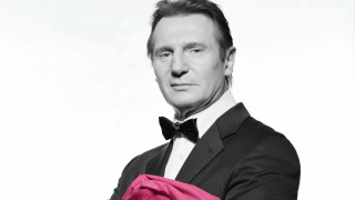 Man tuxedo bowtie holding pink - a pink object free wallpaper for desktop