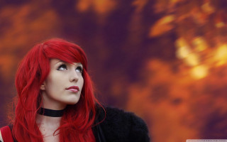 Red haired woman gothic skyfire - evaline ness free wallpaper