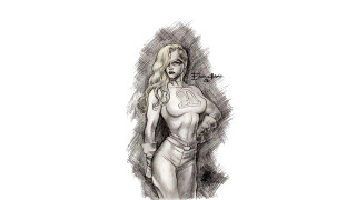 Woman bikini hands on hips - a pencil sketch free wallpaper for desktop
