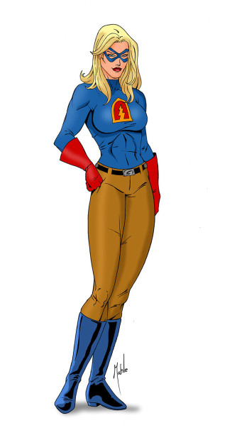 Heroine blue shirt brown pants - a red glove free wallpaper