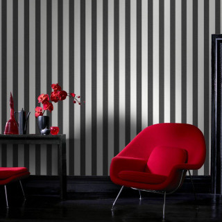 Red chair ottoman striped walls - a red chair free wallpaper