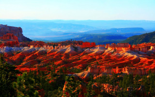 Autumn valley mountains twilight forest - a scenic view of a valley free wallpaper for desktop