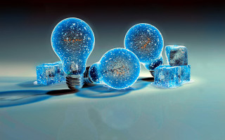 Light bulbs blue ice hologram - light bulb free wallpaper