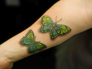 Person tattoo three butterflies arm - their arm free wallpaper