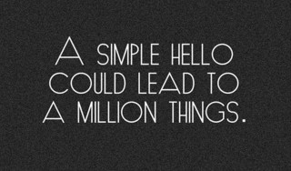 Simple hello quote black white - white lettering free wallpaper