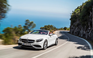 White mercedes convertible cliff ocean - convertible free wallpaper for desktop