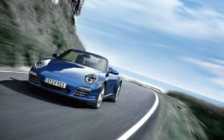 Blue porsche sports car cliff - cornelisz hendriksz vroom free wallpaper for desktop