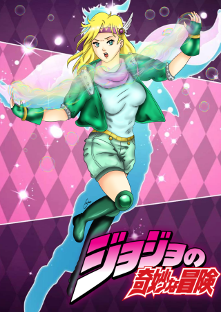 Cartoon character blonde hair green - wide free wallpaper for mobile