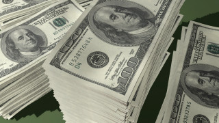 Twenty dollar bills pile table - a table top free wallpaper